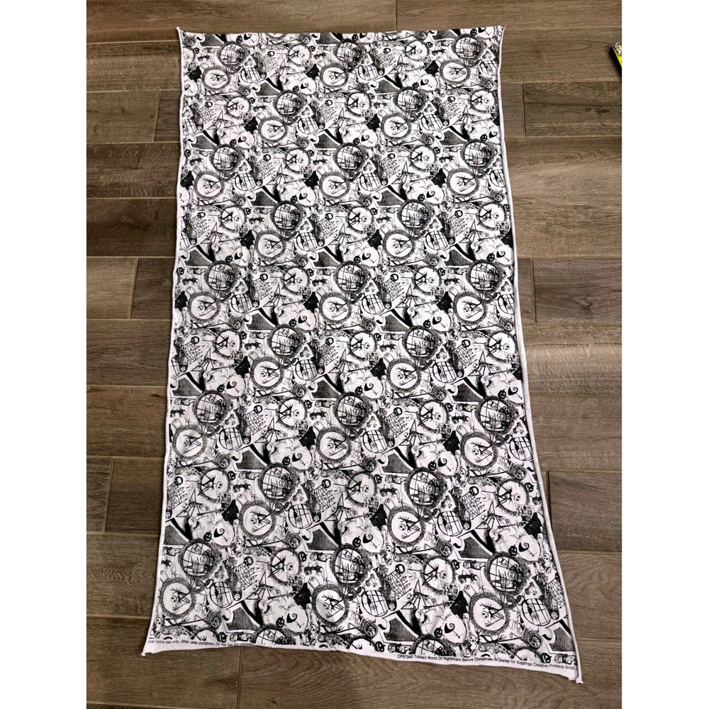Disney Nightmare Before Christmas Fabric Remnant Jack Sally Oogie Springs 58x32
